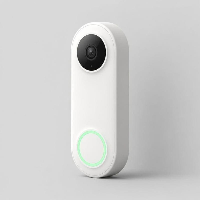 360 Security video doorbell installed next to a front door